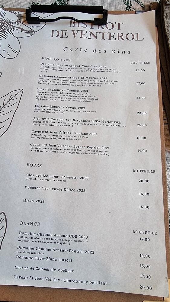 Le Bistrot de Venterol - Menu Image 1